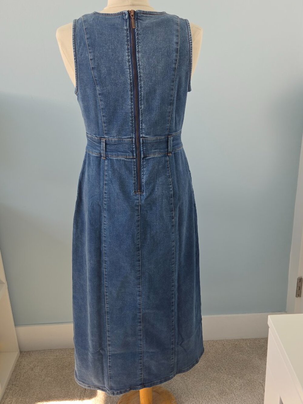VENUS DENIM WAVE MAXI DRESS, SIZE M - Picture 6 of 8